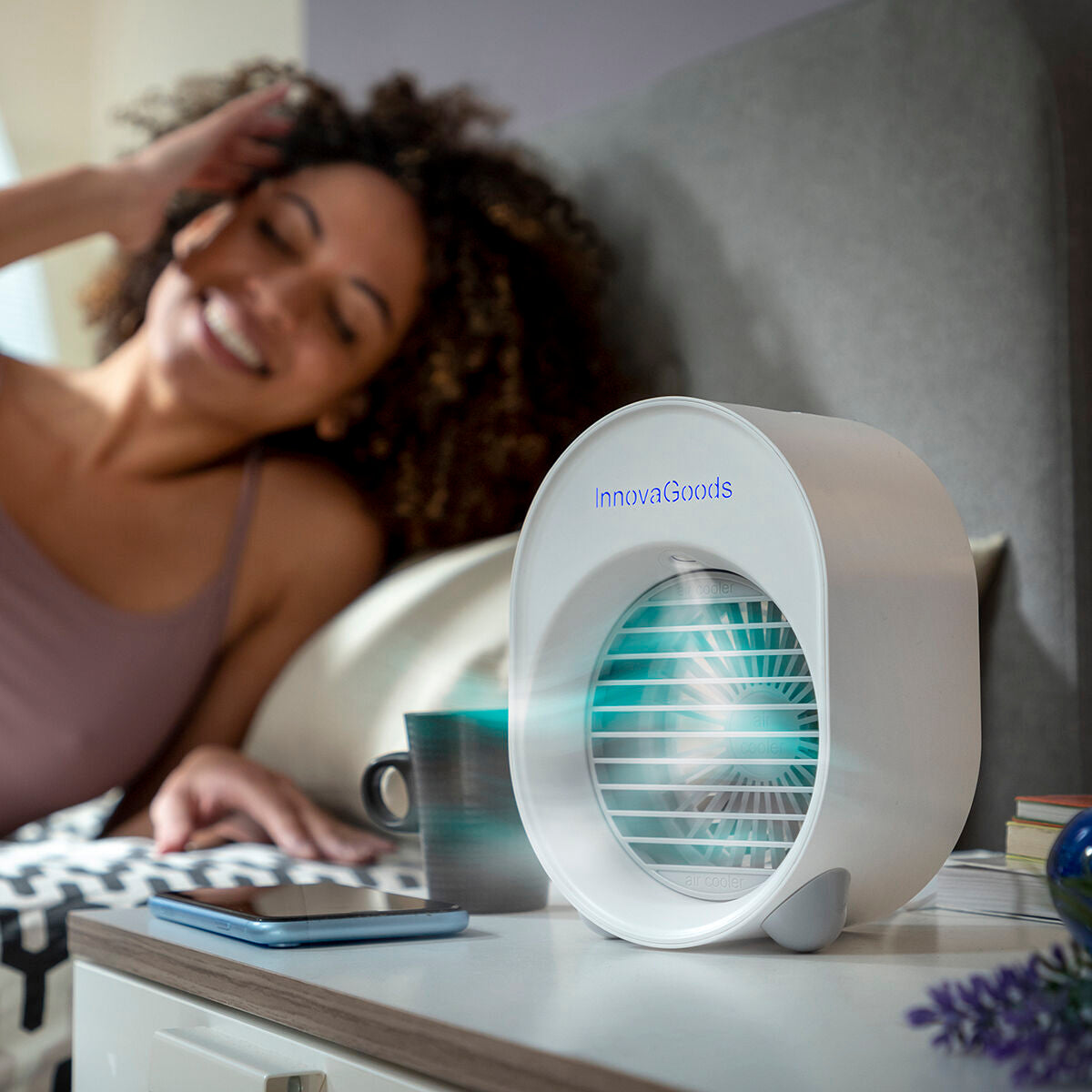 Mini ultraljud luftkylare- luftfuktare med LED