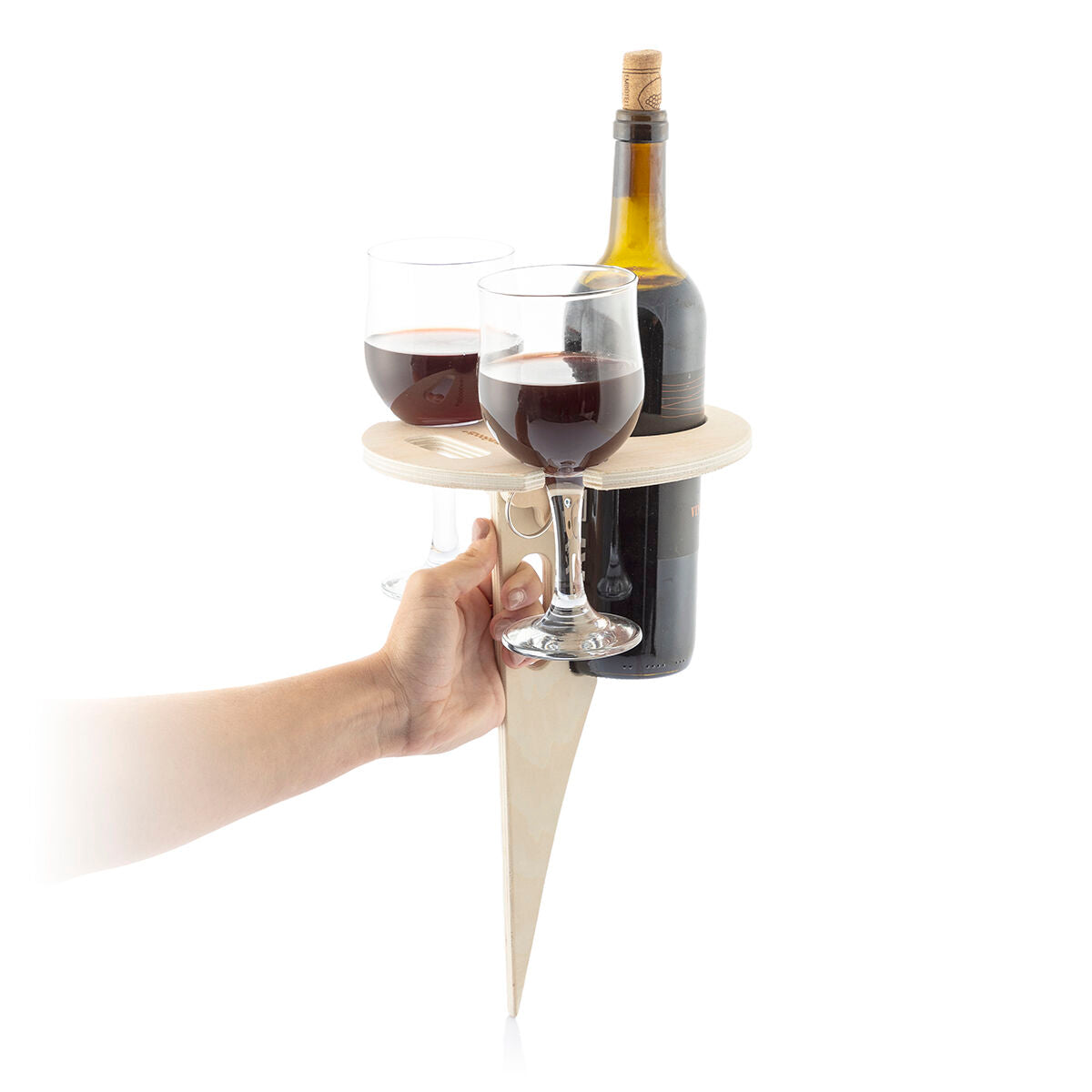 Portabel vinställ och plats för glas till trädgård mm