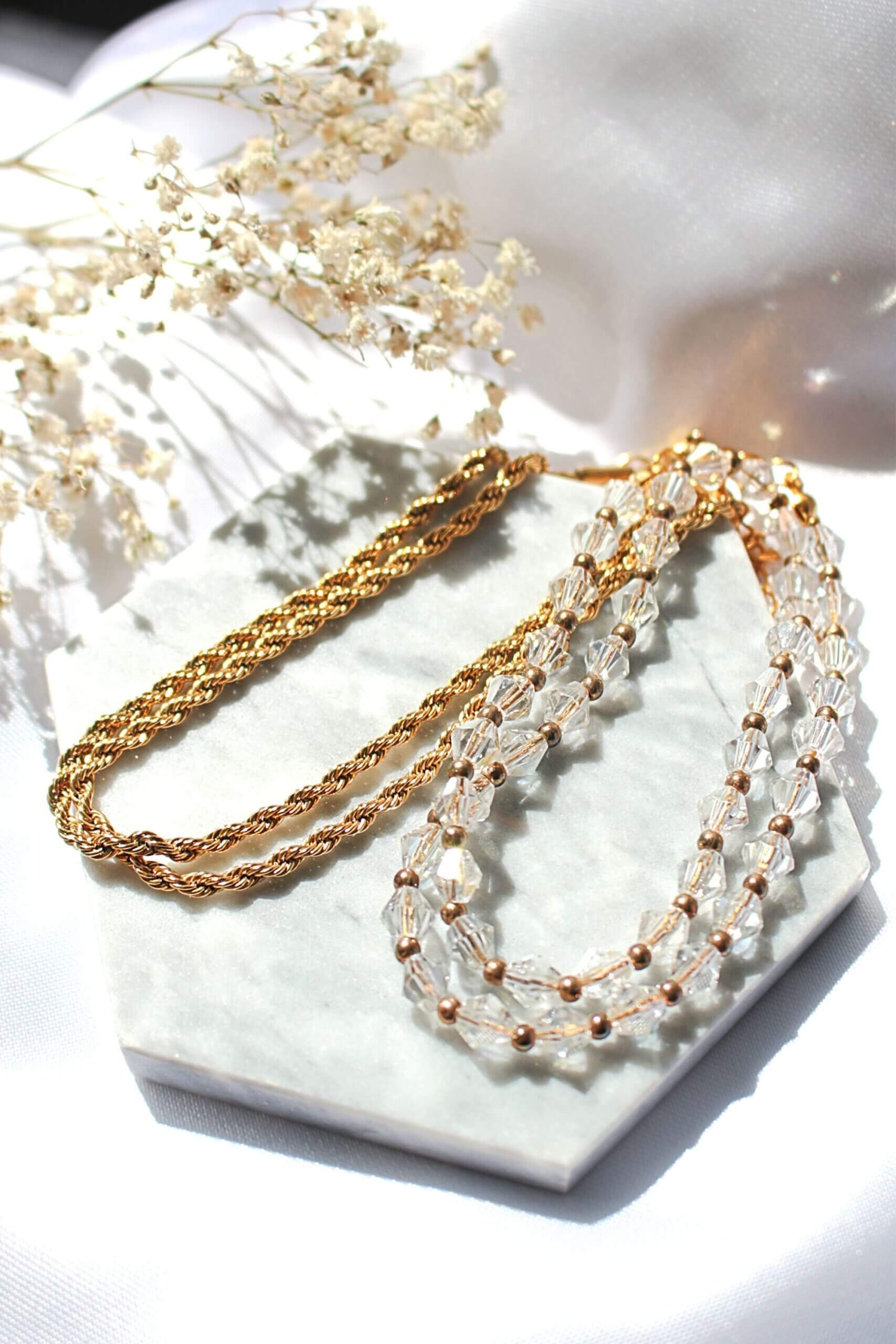 24 Karats Guldpläterad Tvinnat Halsband
