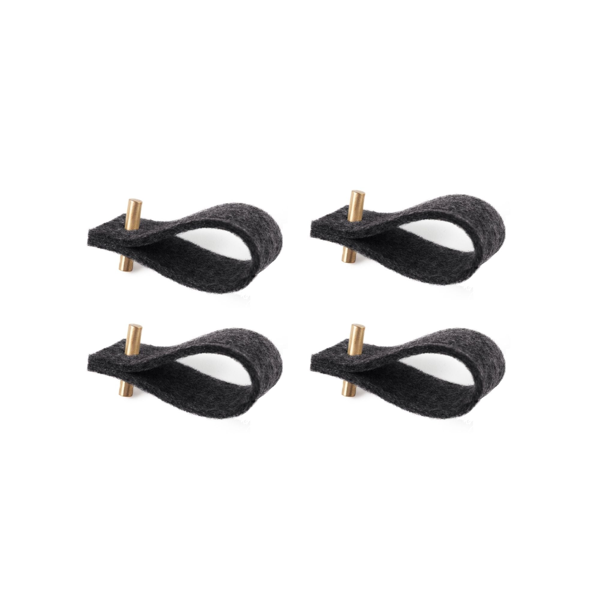 Servettringar i filt | set om 4 | svart