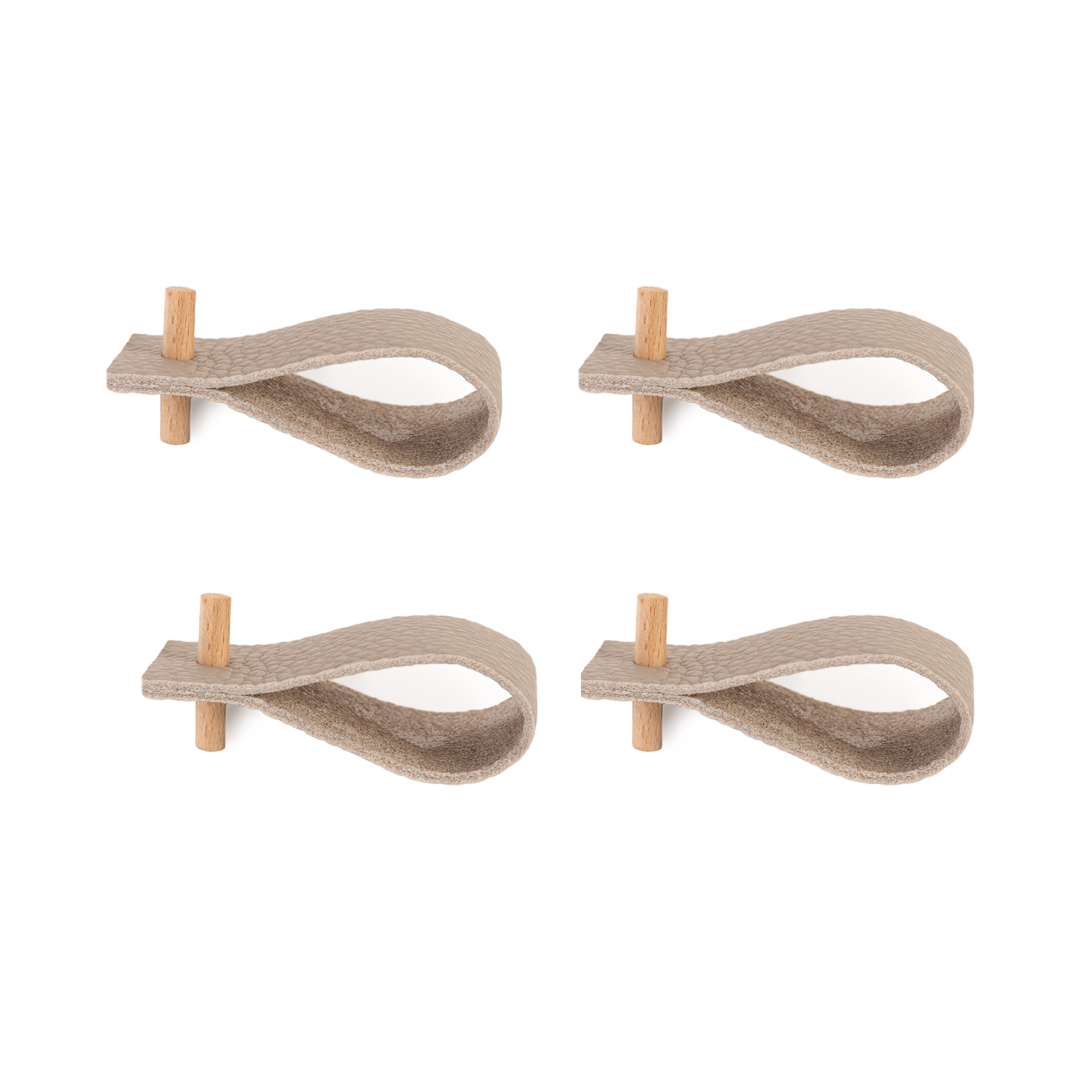 Servettringar i läder (set om 4)