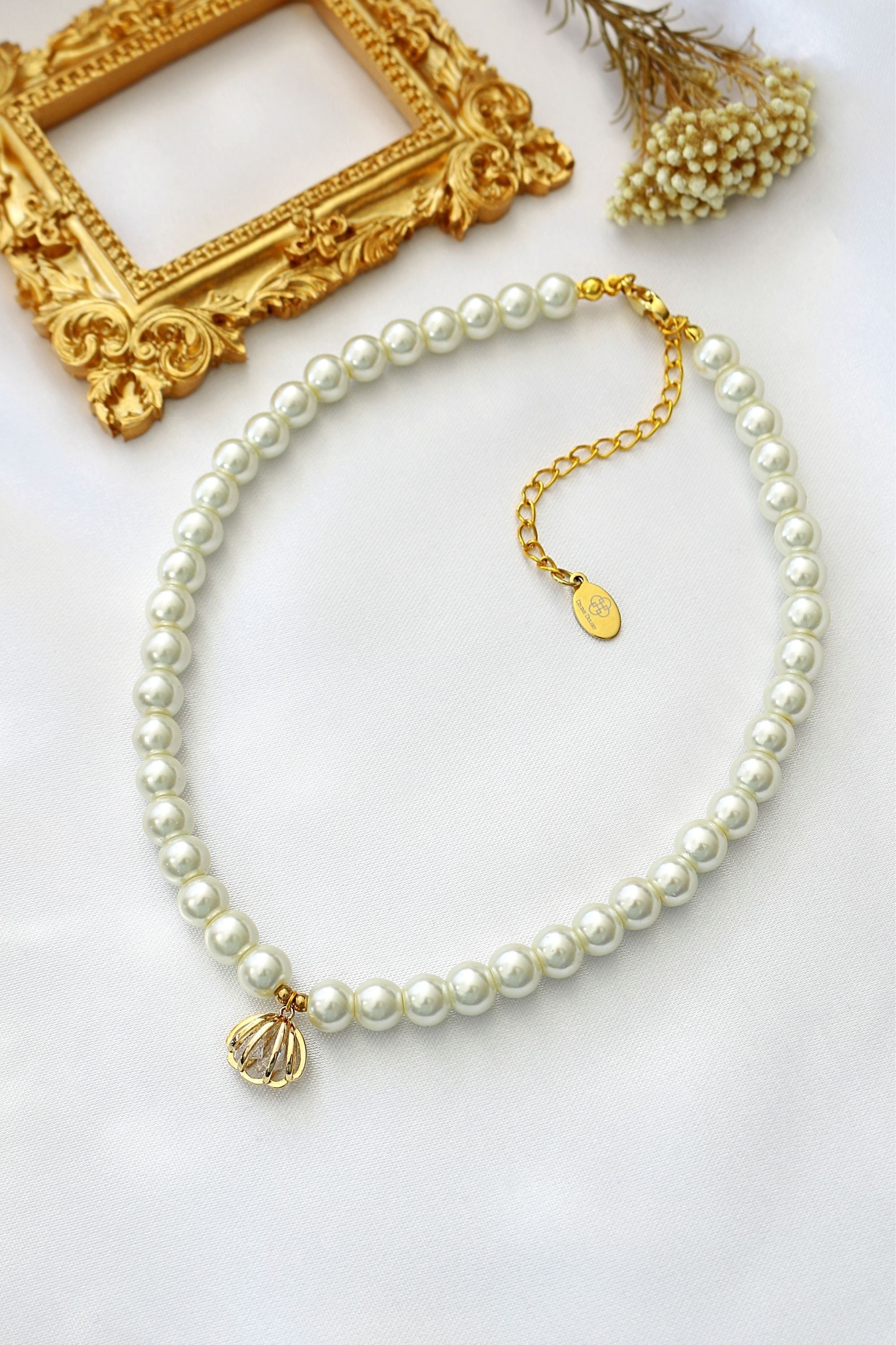 24K Guldpläterad Seashell Pärlhalsband