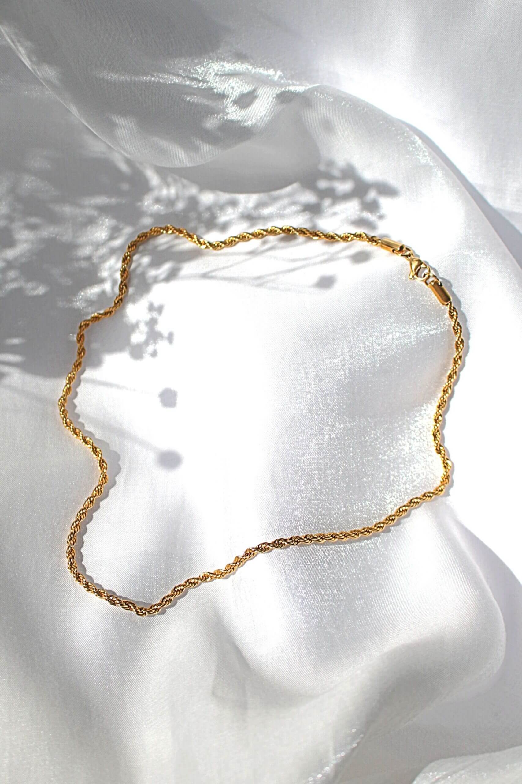 24 Karats Guldpläterad Tvinnat Halsband
