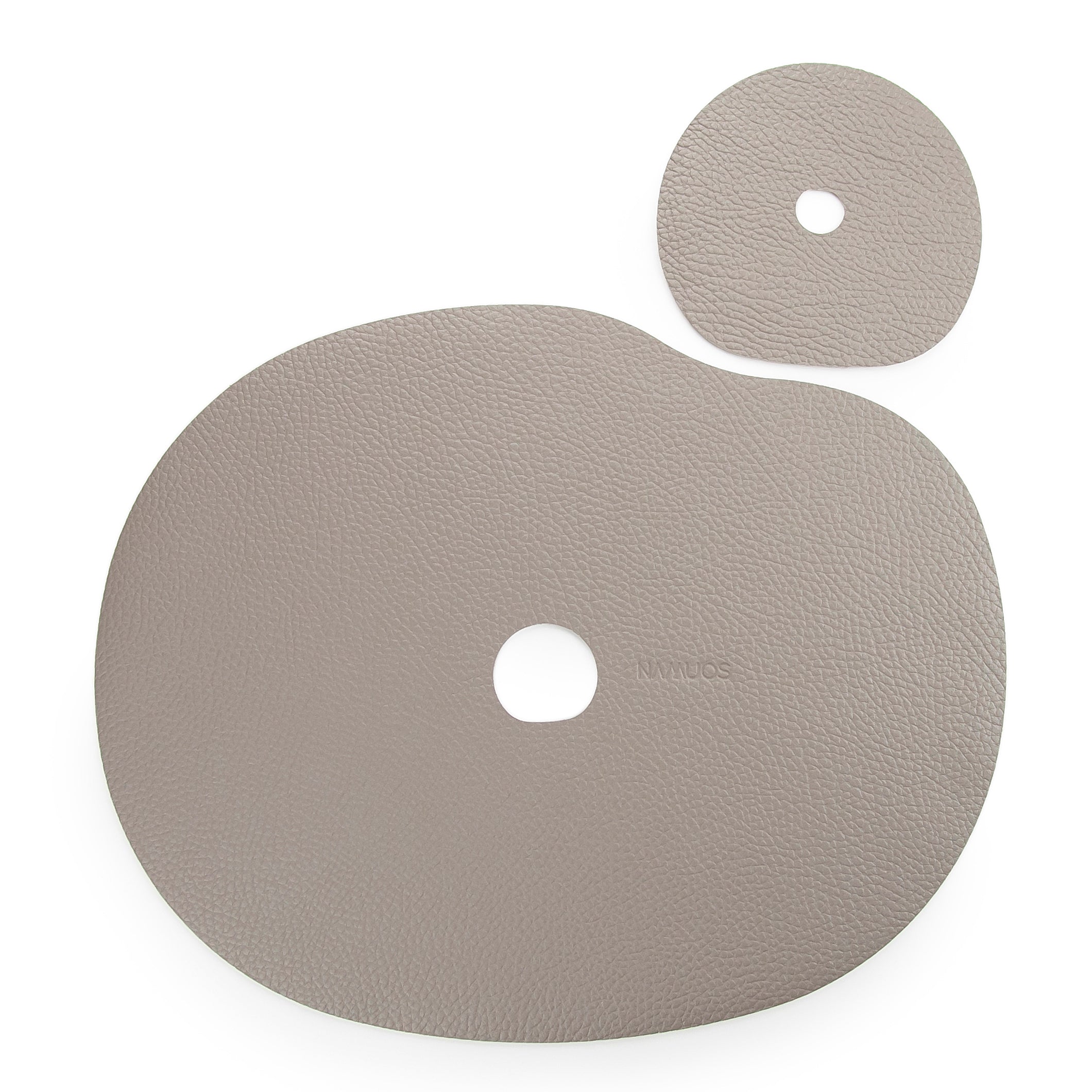 Glasunderlägg & Bordsunderlägg i äkta läder, beige