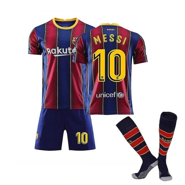 2021-2022 Kids and Adults Soccer Kit Home Barcelona Home Messi 10