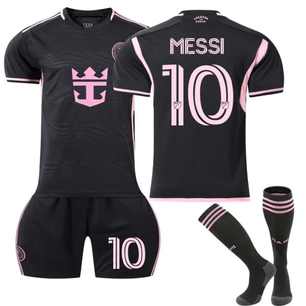 2024-2025 Inter Miami CF Away Football Shirt with Socks for Kids and Adults No. 10 Messi