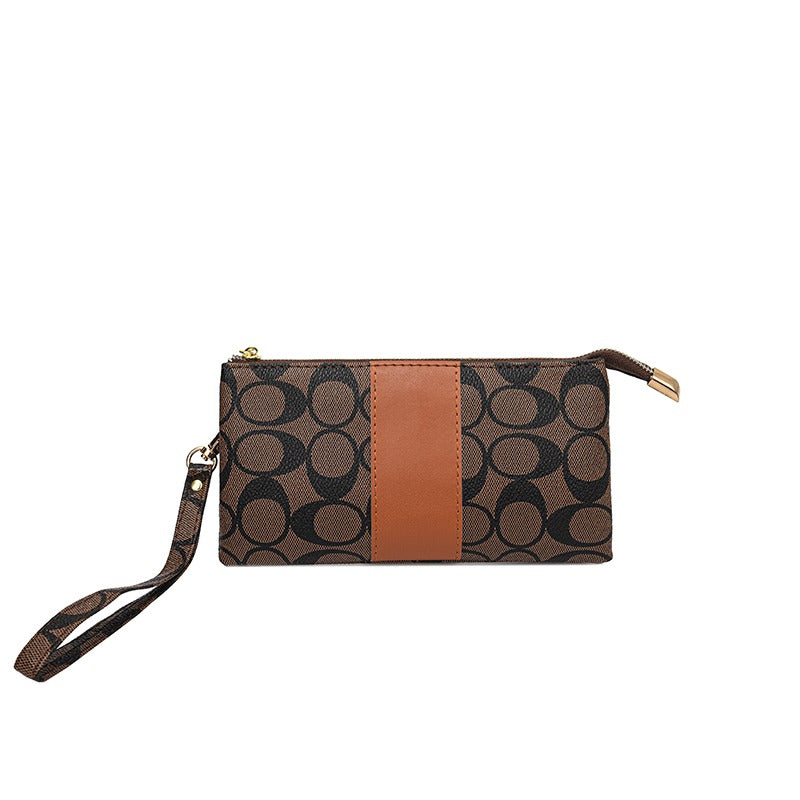 2025 damplånbok med tryckt design – Lång clutchväska med kort- och myntfack