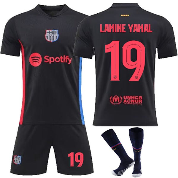 2024-2025 Barcelona Away No. 19 Lamine Yamal Soccer Jerseys Kit Kids and Adults