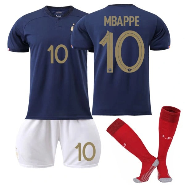 France Home Football Shirt Kids Jersey shirt No. 10 Mbappe