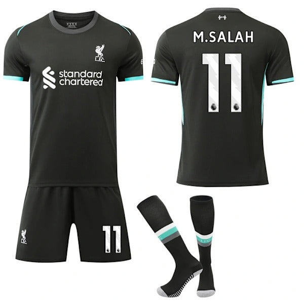 2024-2025 Liverpool away kit for kids and adults football shirt, match kit No. 11 M.SALAH
