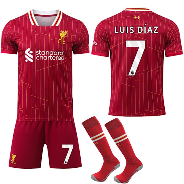2024-2025 New Liverpool Home Kids Adult Soccer Shirt No.7 Luis Diaz