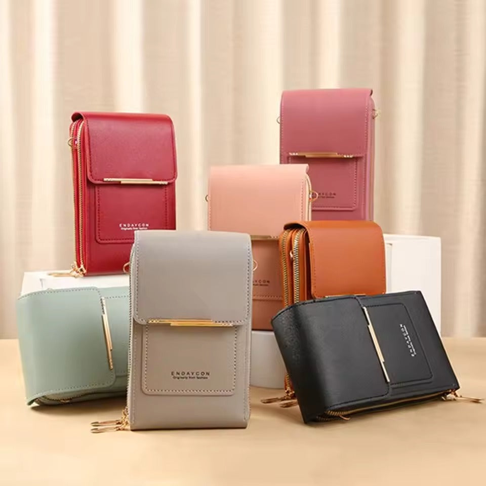 RFID-säker crossbody-telefonväska – Damväska i PU-läder för resa och vardag