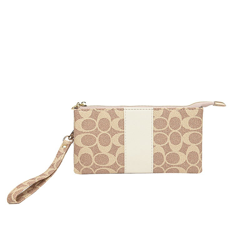 2025 damplånbok med tryckt design – Lång clutchväska med kort- och myntfack