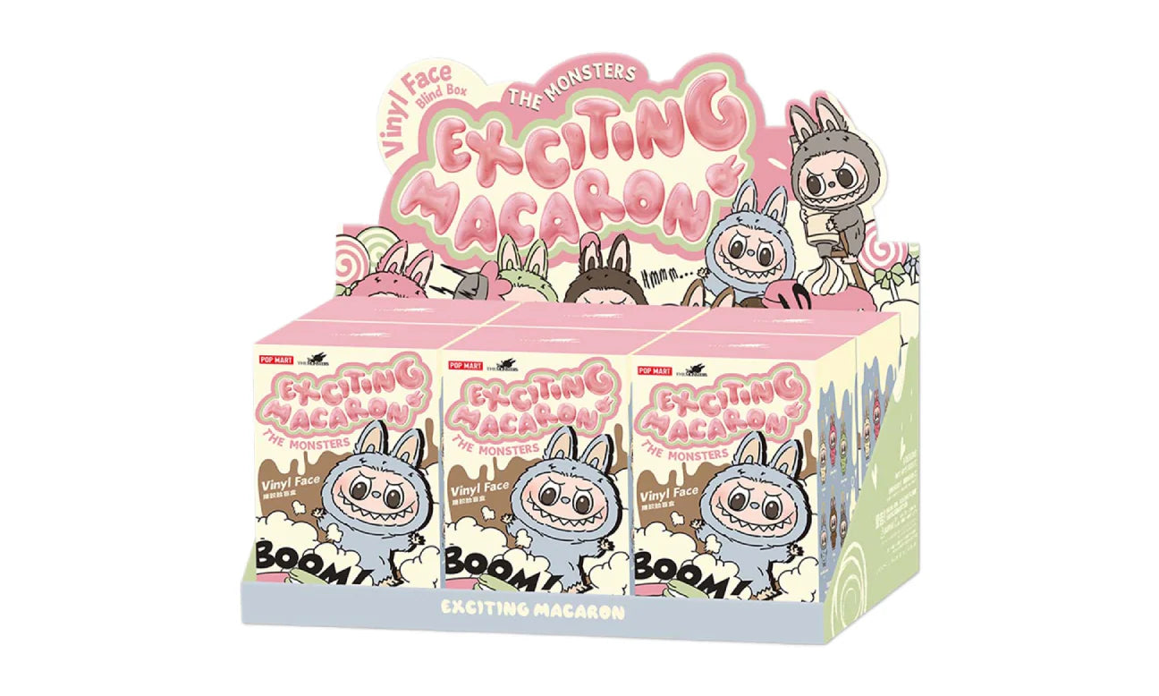 2st Pop Mart Monster Exiting Macaron Labubu Nyckelring Blind Box