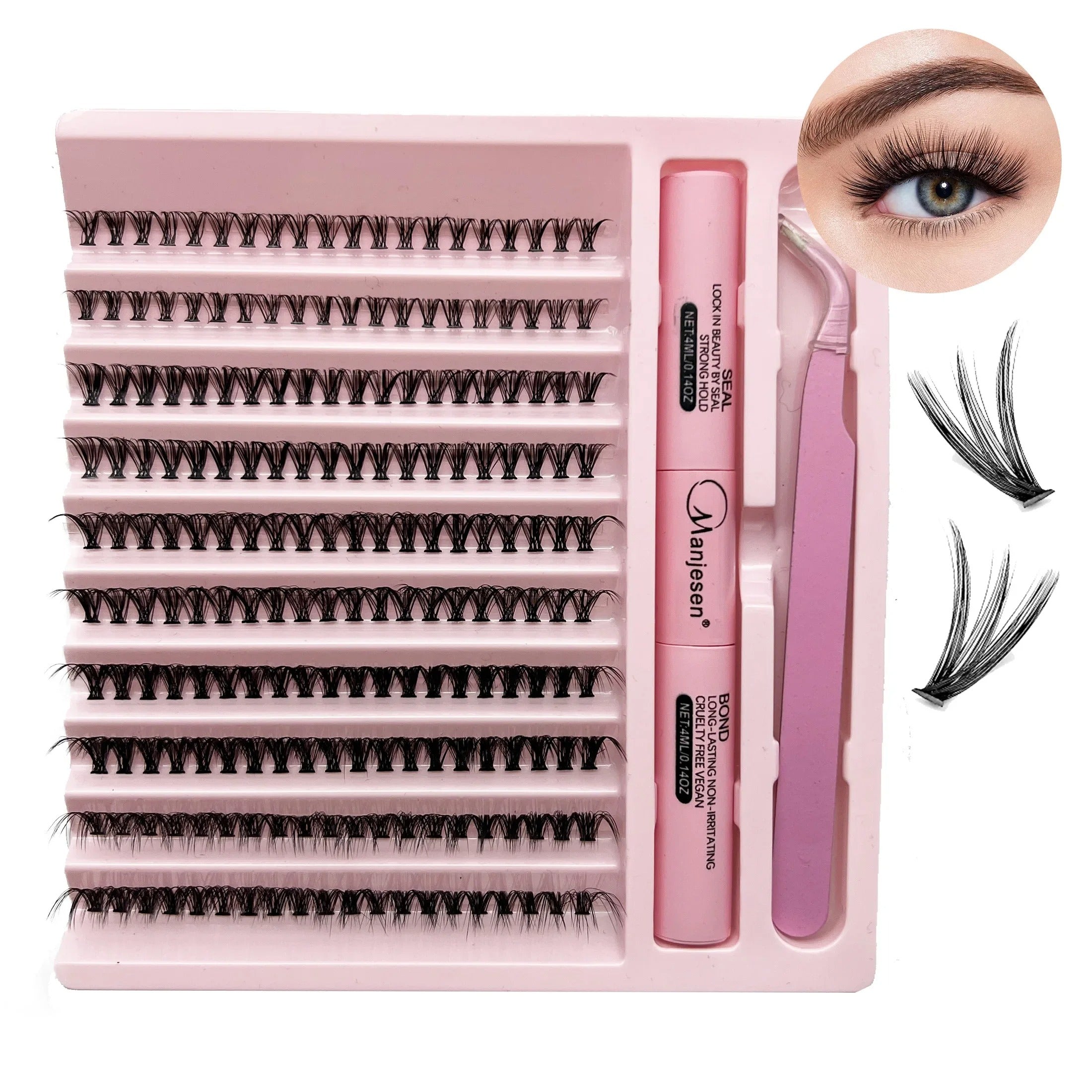200 Mjuka DIY Lösögonfransset 4D med Cluster Lashes Nybörjare och Vana användare