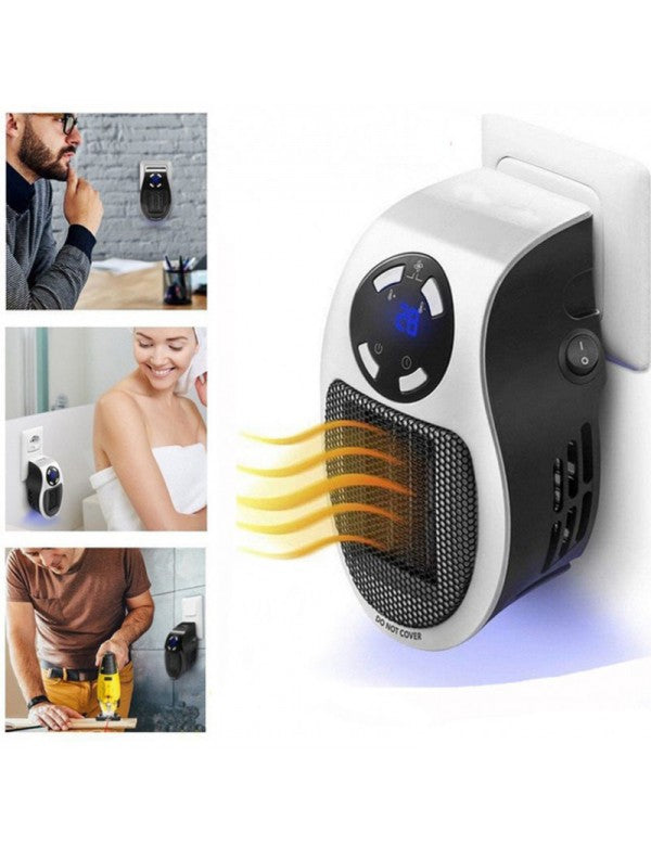 Keramisk Mini Fläktvärmare Plug-In (500 W) Låg energiförbrukning Justerbar Termostat 180°