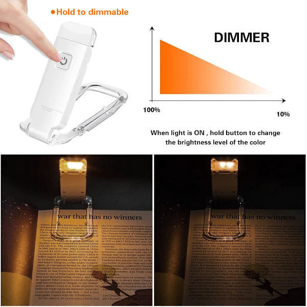 USB Uppladdningsbar Boklampa med Klämma