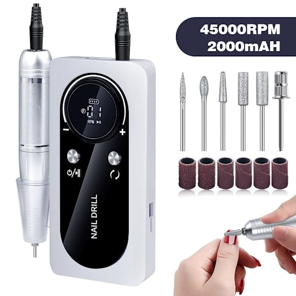 Elektrisk Nagelfil 45 000 RPM Snabb och Effektiv för Professionell eller Amatör användning