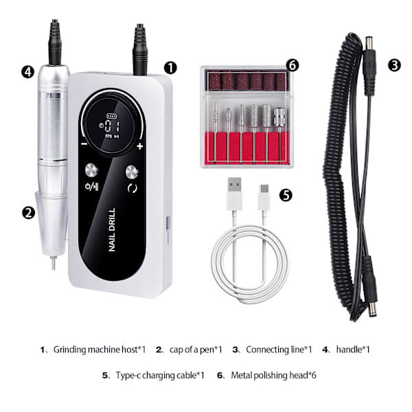 Elektrisk Nagelfil 45 000 RPM Snabb och Effektiv för Professionell eller Amatör användning