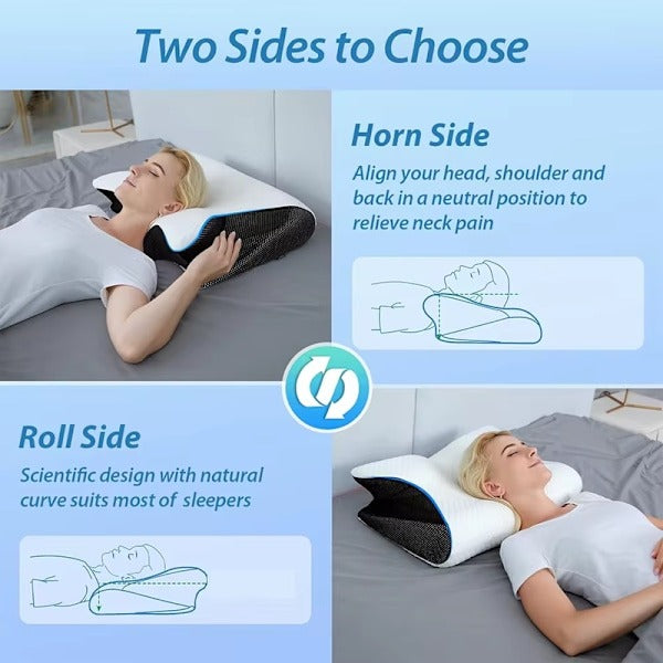 Viskoelastisk Nackkudde 2-i-1 – Ergonomiskt Stöd